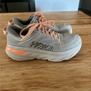 Hoka One One Womens Bondi 7 1110519 HMSH Gray Running Shoes Sneakers Size 8